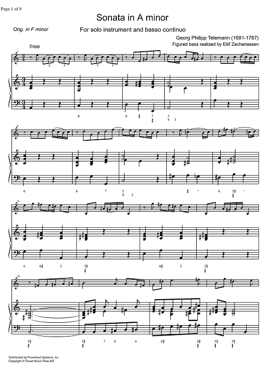 Sonata a minor - Score