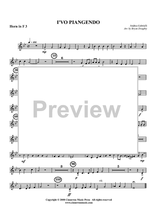 I'vo  Piangendo - Horn in F 3