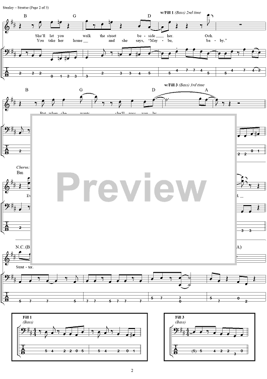 Strutter" Sheet Music by KISS for Bass Tab/Vocal Sheet Music Now