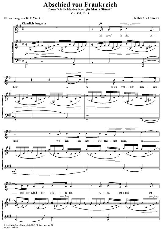 Abschied von Frankreich, Op. 135, No. 1
