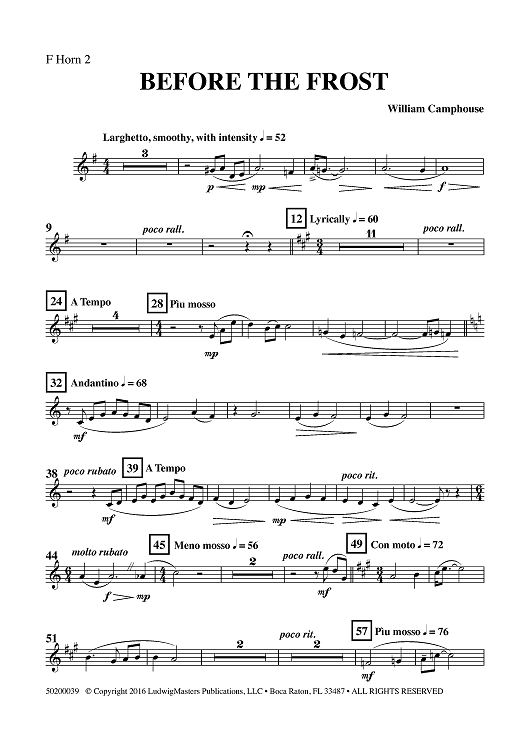 Before the Frost - Horn 2 in F