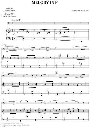 Melody In F" Sheet Music for Bassoon/Piano - Sheet Music Now