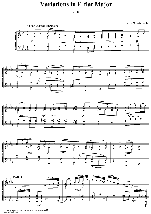 Variations in E-flat Major, Op. 82