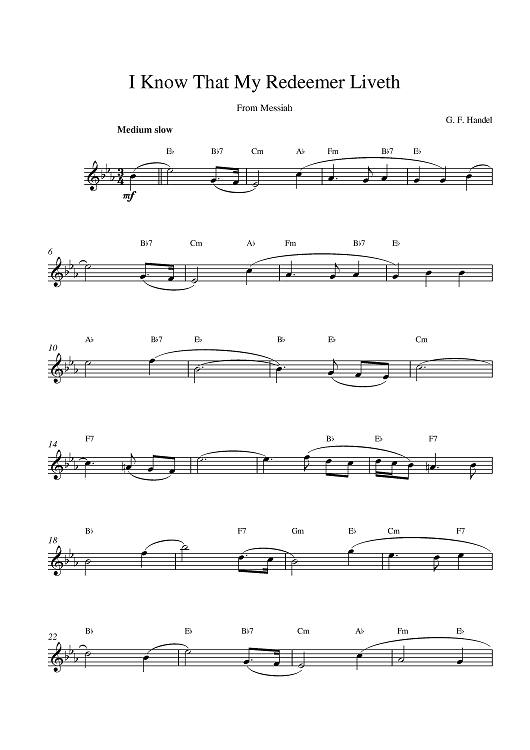 I know That My Redeemer Liveth (From Messiah)