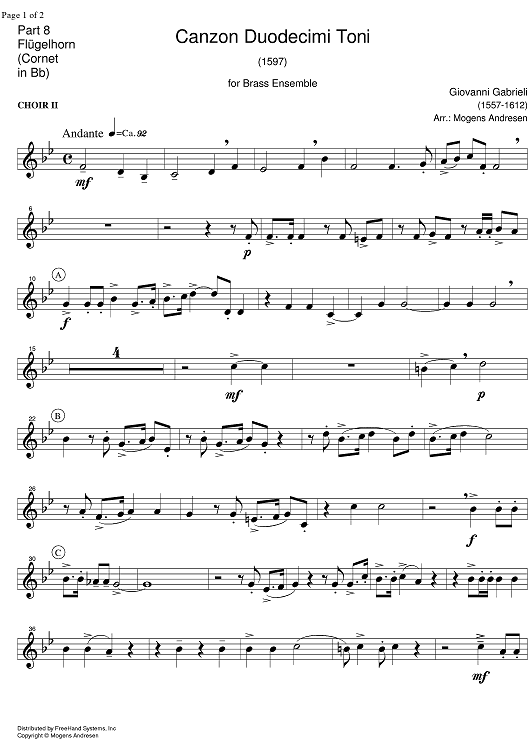 Canzon Duodecimi Toni - Flugelhorn