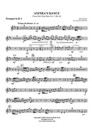 Anitra's Dance from "Peer Gynt Suite No. 1, Op. 46" - Trumpet 1 in B-flat