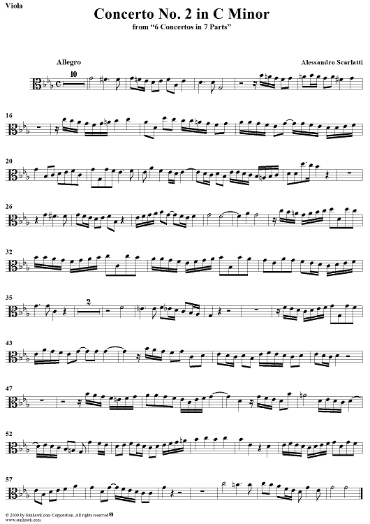 Concerto No. 2 in C Minor from "6 Concerti Grossi" - From "6 Concertos in 7 Parts" - Viola