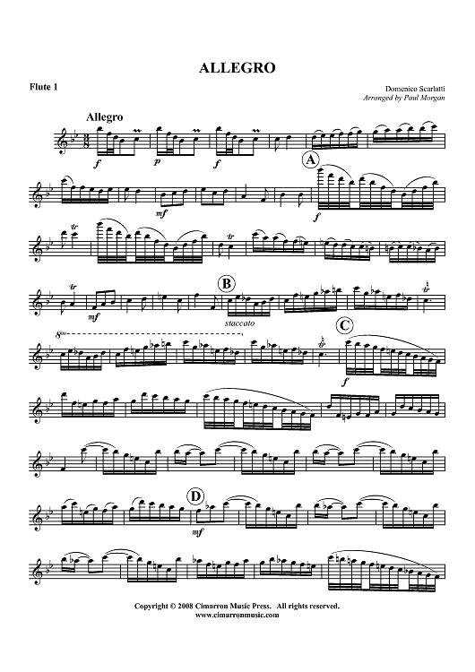 Allegro for Two Flutes - Flute 1