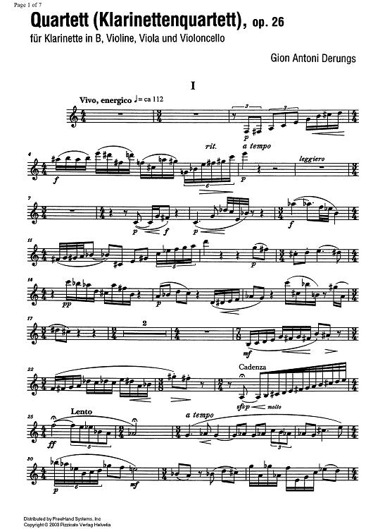 Quartet (Clarinet quartet) Op.26 - Clarinet in B-flat