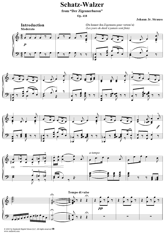 Schatz-Walzer Op. 418