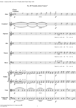 "Scendi, celeste Venere", No. 30 from "Ascanio in Alba", Act 2, K111 - Full Score