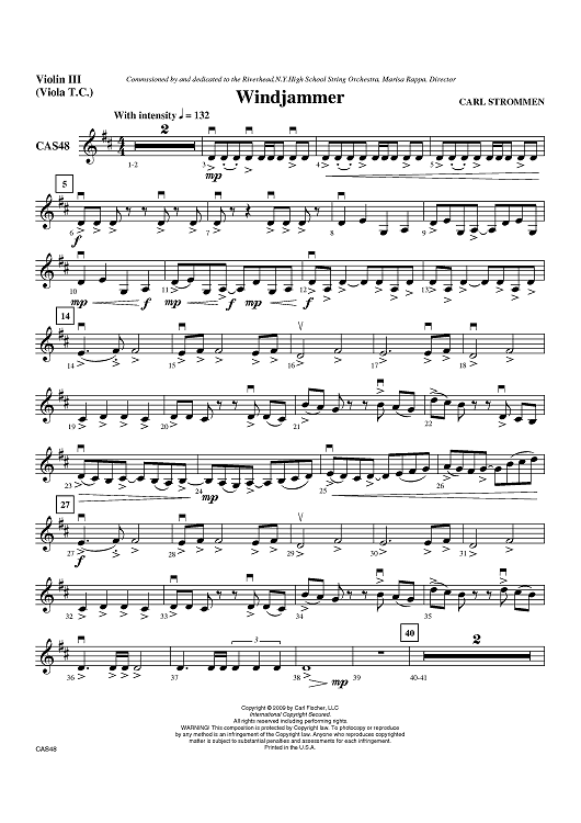 Windjammer - Violin 3