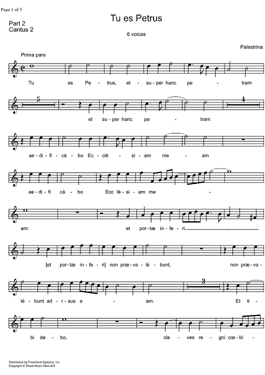 Tu es Petrus - Cantus 2