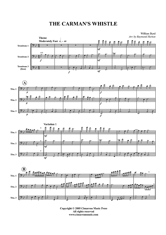 The Carman's Whistle - Score