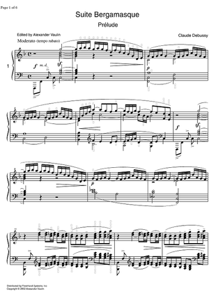 Prelude from Suite Bergamasque - Piano