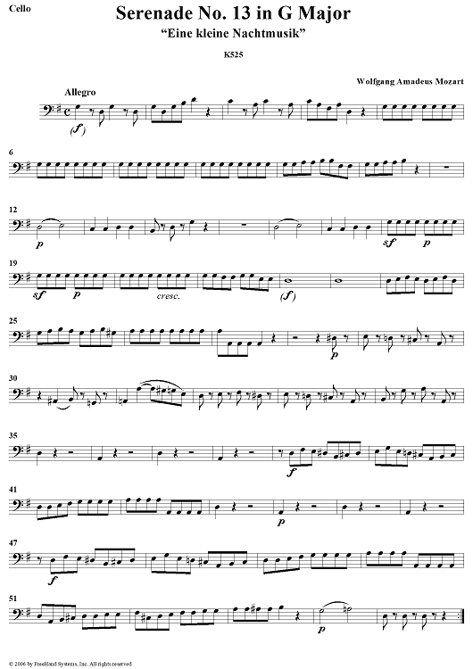 Eine kleine Nachtmusik - Cello