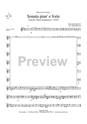 Sonata pian' e forte - from the "Sacre Symphoniae" (1597) - Cornet 1 in Bb Choir I