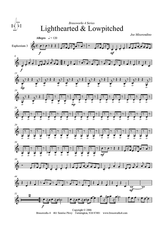 Lighthearted & Lowpitched - Euphonium 3 TC