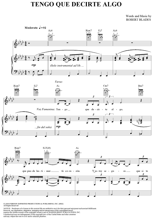 Tengo Que Decirte Algo