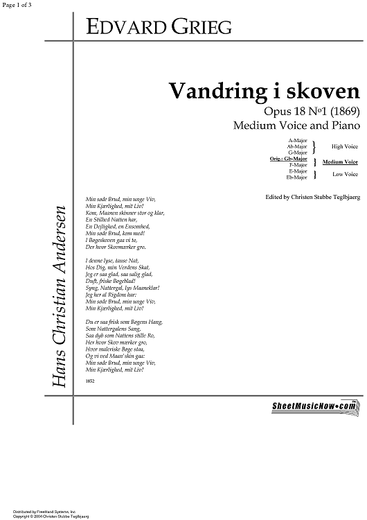 Vandring i skoven Op.18 No. 1