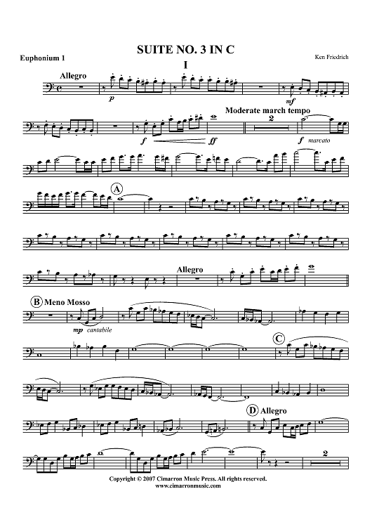 Suite No. 3 in C - Euphonium 1 BC/TC