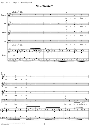 Mass No. 6 in G Major, "Nikolaimesse": No. 4, Sanctus
