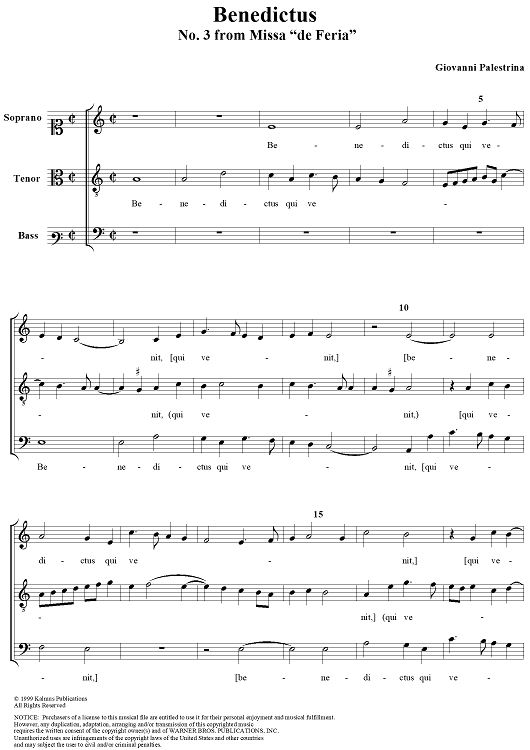 Benedictus - No. 3 from Missa "de Feria"