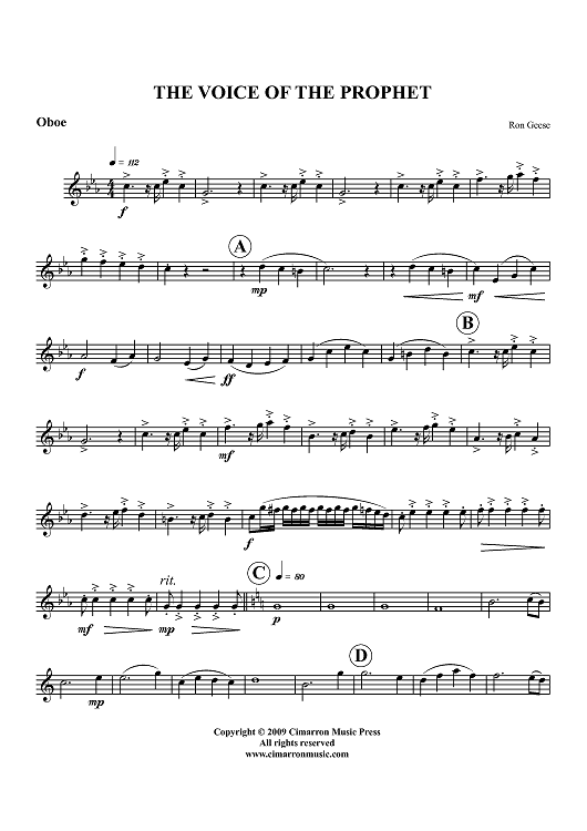 The Voice Of The Prophet - Oboe