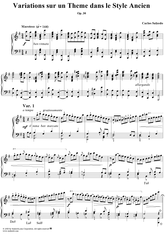 Variations sur un Thème dans le Style Ancien