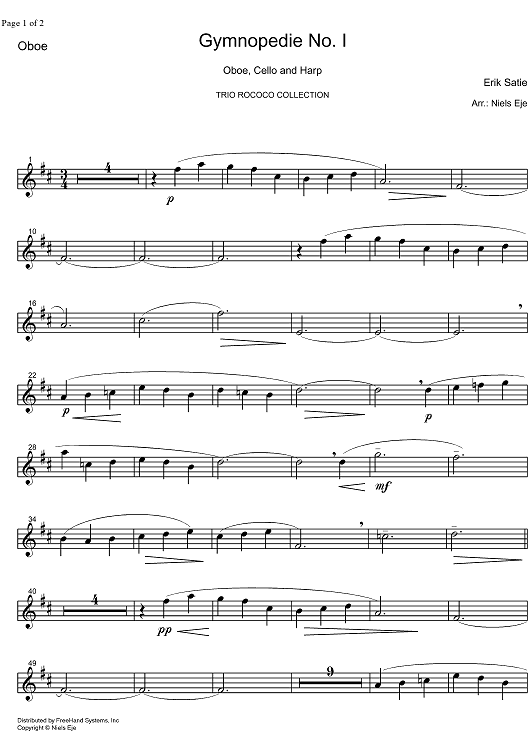 Gymnopedie No. 1 - Oboe