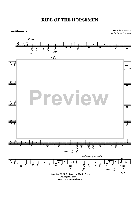 Ride of the Horsemen - Trombone 7