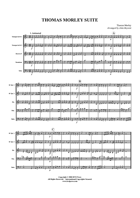 Thomas Morley Suite - Score
