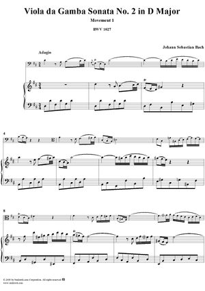 Sonata No. 2 in D Major, Movement 1 - Piano Score