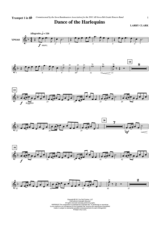 Dance of the Harlequins - Trumpet 1 in Bb