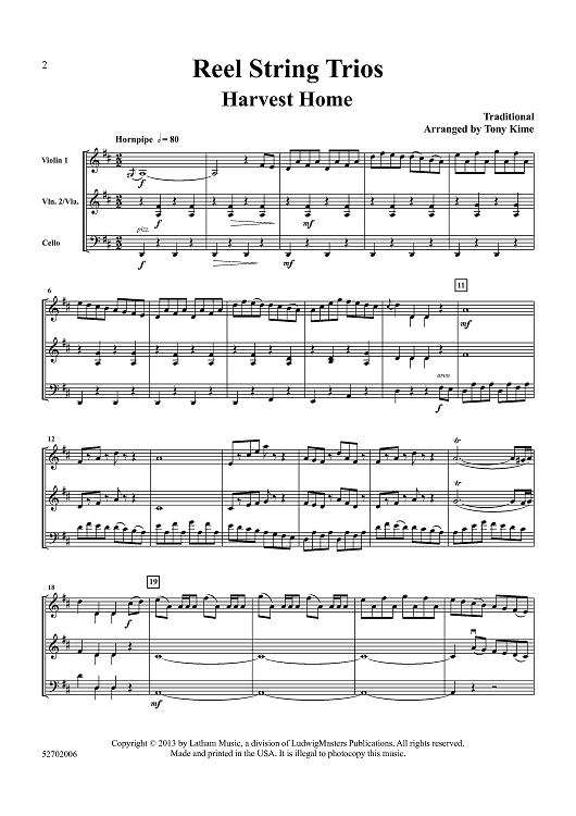 Reel String Trios - Score