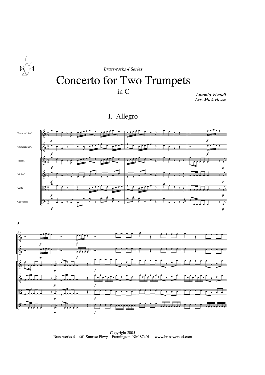 Concerto for Two Trumpets in C - Score