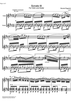 Sonata Op. 3 No. 3 - Score
