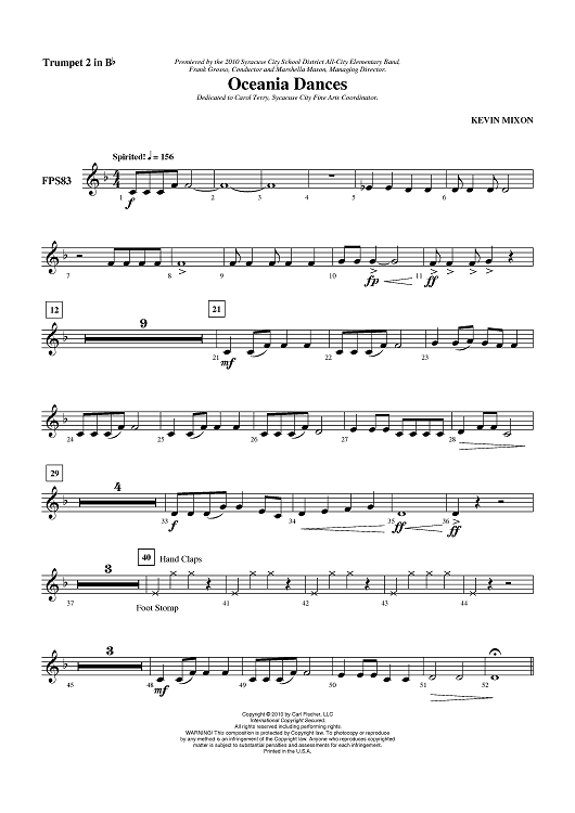 Oceania Dances - Trumpet 2 in Bb