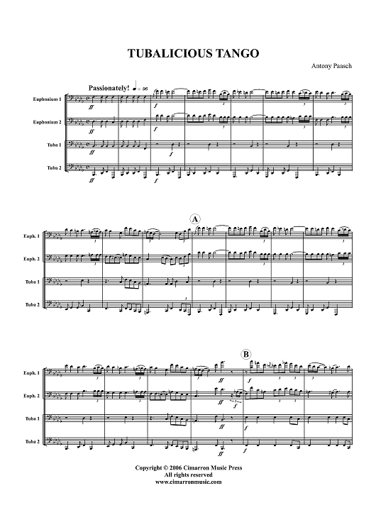 Tubalicious Tango - Score