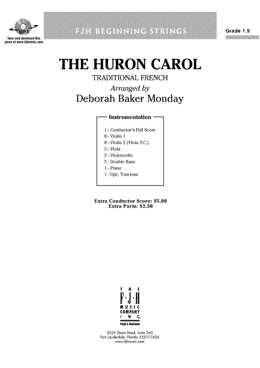 The Huron Carol - Score