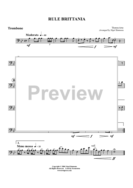 Rule Brittania - Trombone