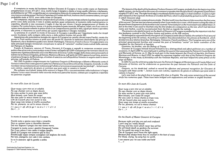 Planh (Lament) - Preface