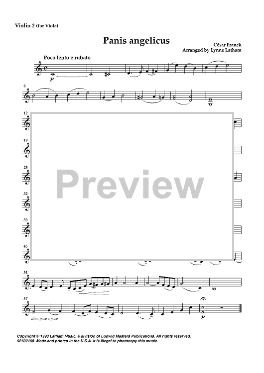 Panis angelicus - Violin 2 (for Viola)
