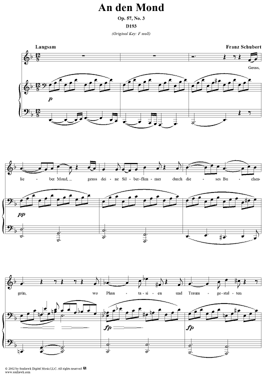 An den Mond, Op.57 No.3, D193