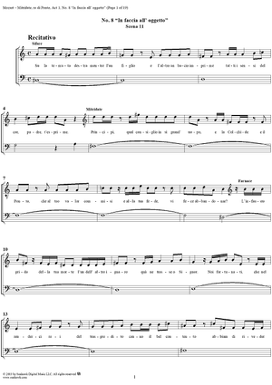 "In faccia all'oggetto", No. 8 from "Mitridate, rè di Ponto", Act 1, K74a (K87) - Full Score