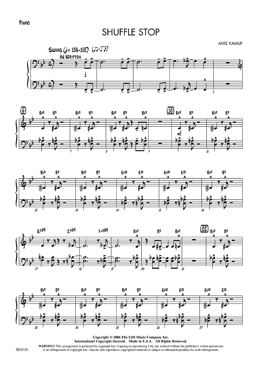 Shuffle Stop - Piano
