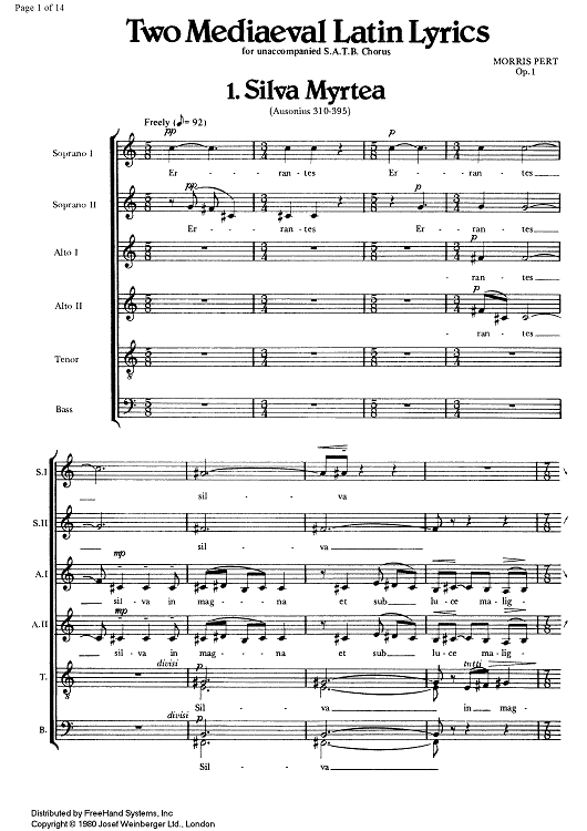 2 Mediaeval Latin Lyrics Op. 1 - Score