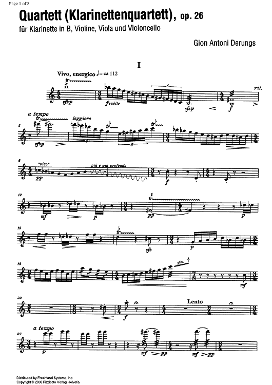 Quartet (Clarinet quartet) Op.26 - Violin