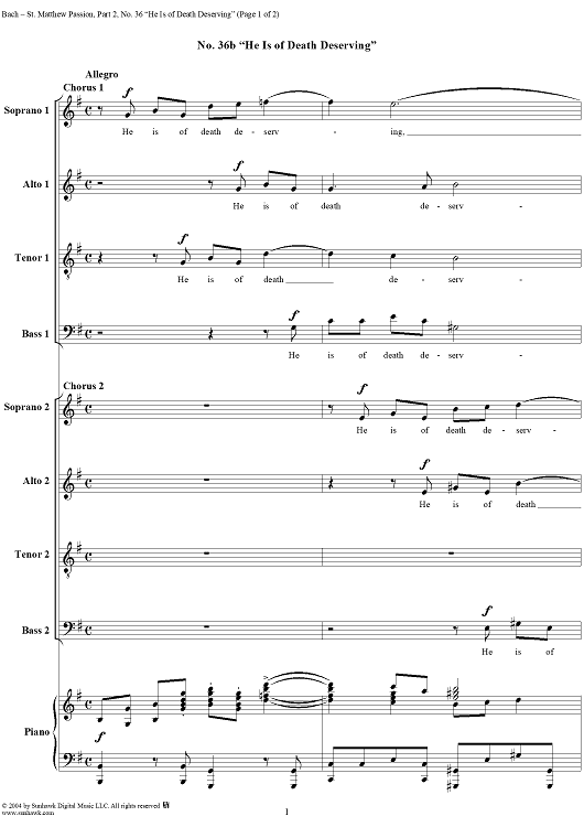 St. Matthew Passion: Part II, No. 36b, "He Is of Death Deserving"