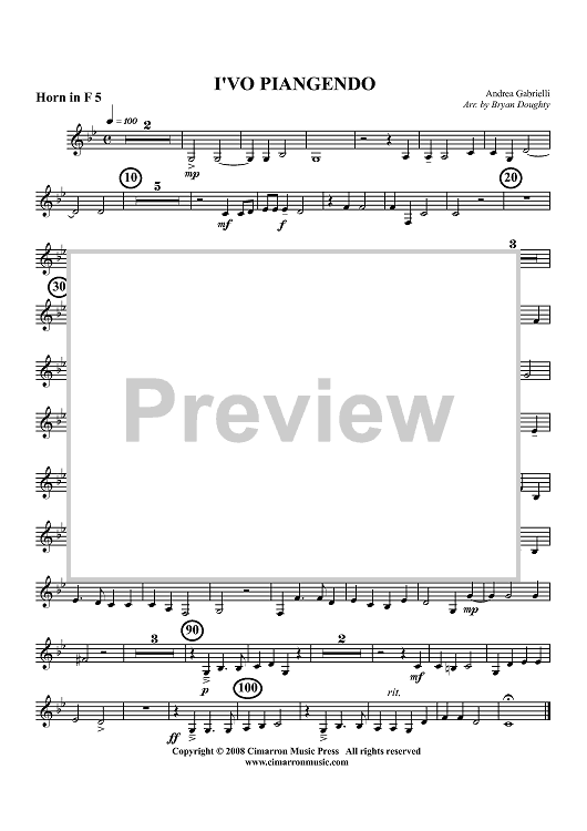 I'vo  Piangendo - Horn in F 5